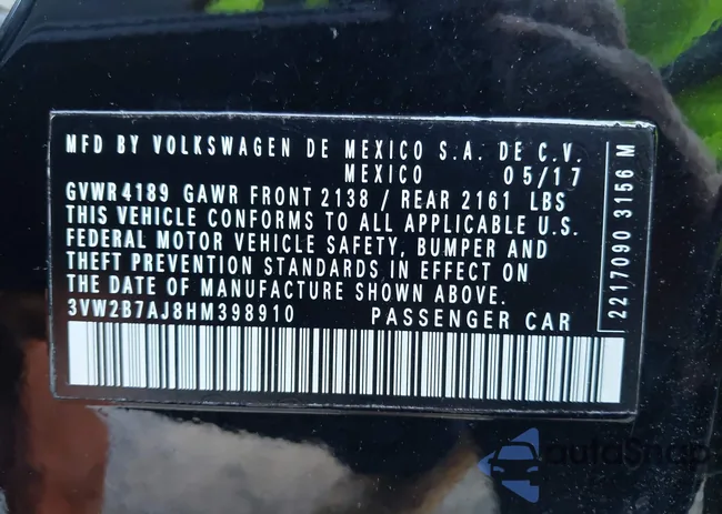 3VW2B7AJ8HM398910: 42614170