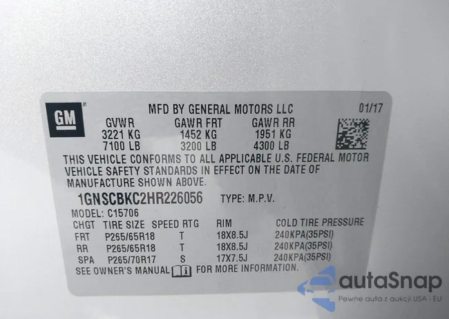 1GNSCBKC2HR226056: 42614337