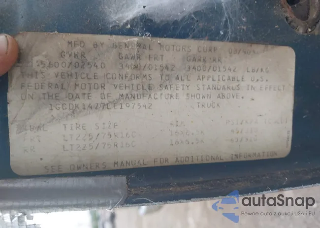 1GCDK14Z7LE197542: 42615437