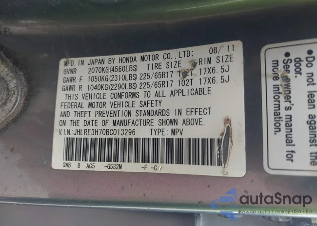 JHLRE3H70BC013296: 42615513