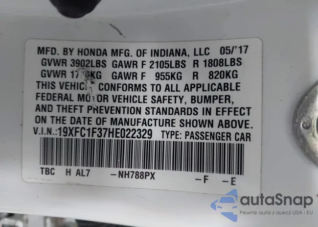 19XFC1F37HE022329: 42615526