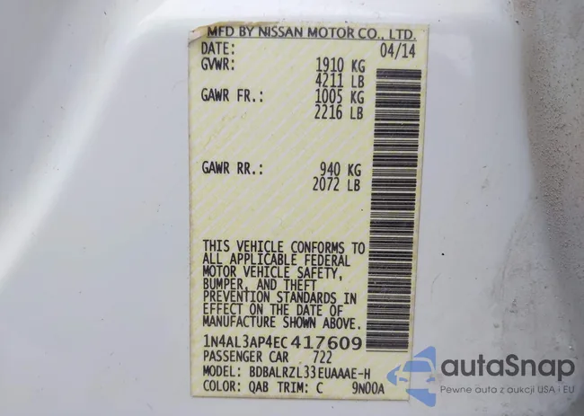 1N4AL3AP4EC417609: 42615535