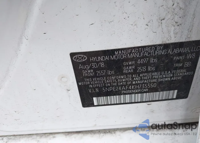 5NPE24AF4KH735550: 42615621