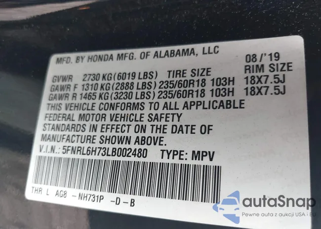 5FNRL6H73LB002480: 42615768