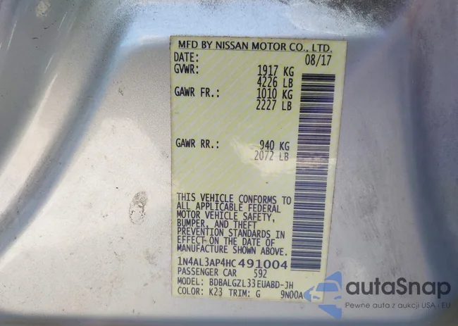 1N4AL3AP4HC491004: 42615017