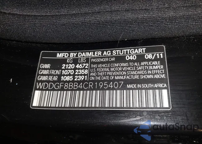 WDDGF8BB4CR195407: 42615103