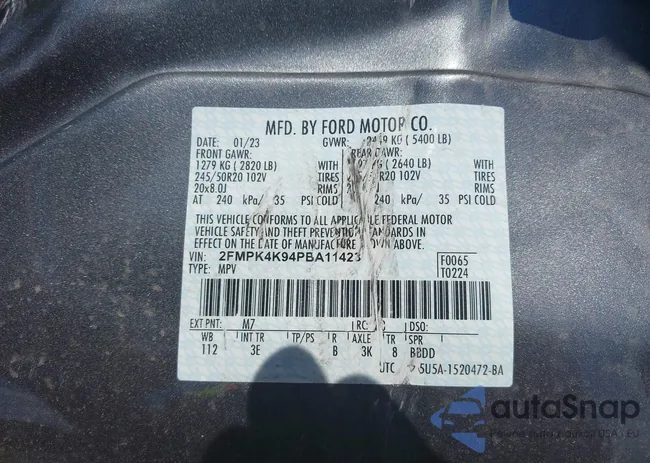 2FMPK4K94PBA11423: 42616405