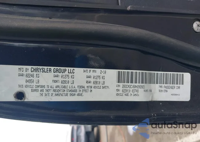 2B3CA3CV6AH202021: 42616509