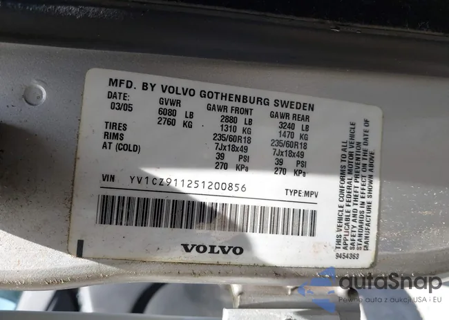 YV1CZ911251200856: 42616519