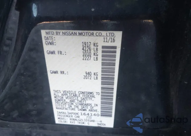 1N4AL3APXHC164140: 42616623