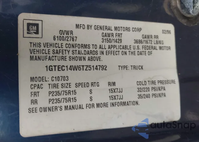 1GTEC14W6TZ514792: 42616628