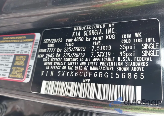 5XYK6CDF6RG156865: 42616643