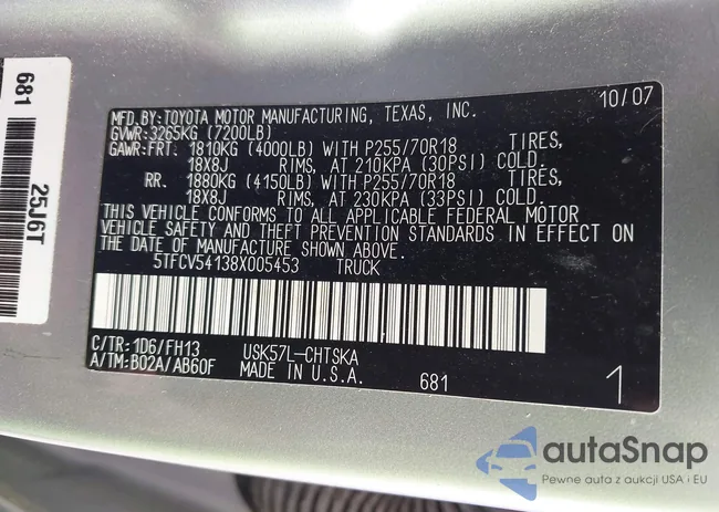 5TFCV54138X005453: 42616083