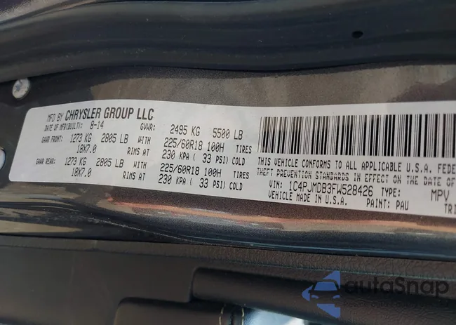 1C4PJMDB3FW528426: 42617393