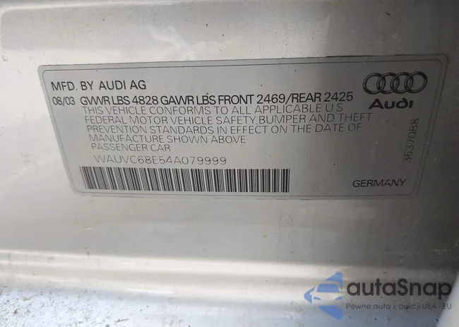 WAUVC68E54A079999: 42617398