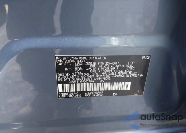 JTMZF31V99D003289: 42617616