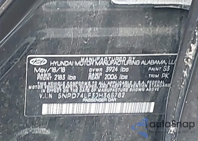 5NPD74LF3JH365782: 42617644