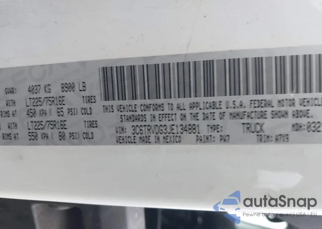 3C6TRVDG3JE134881: 42617740