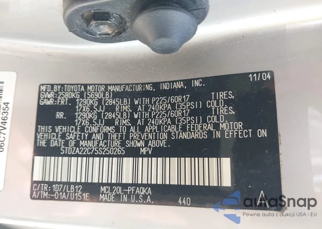 5TDZA22C75S250265: 42617785