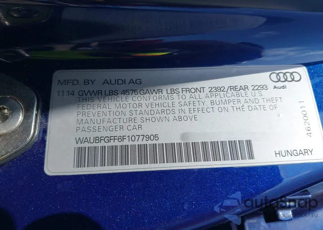 WAUBFGFF6F1077905: 42616982