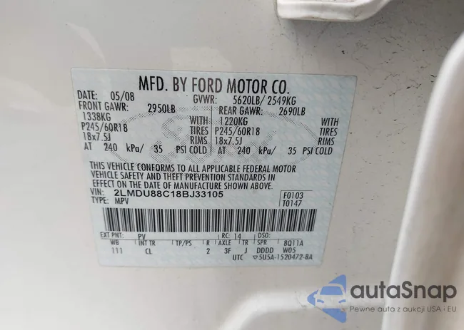 2LMDU88C18BJ33105: 42617092