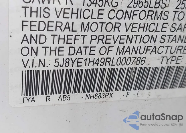 5J8YE1H49RL000786: 42617133