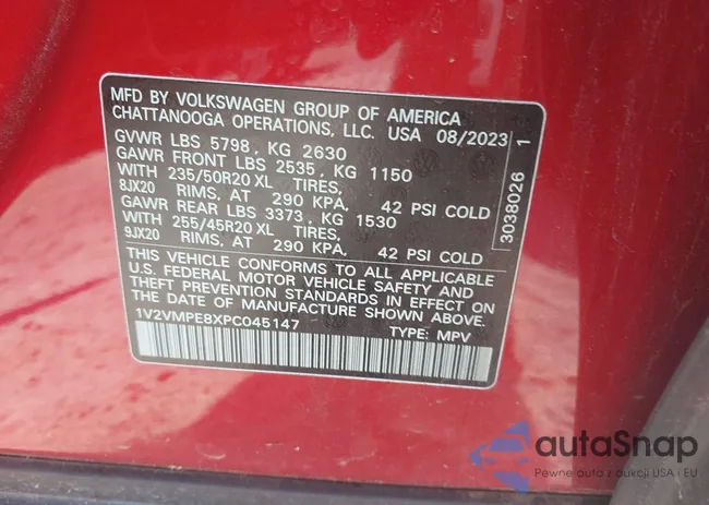 1V2VMPE8XPC045147: 42618379