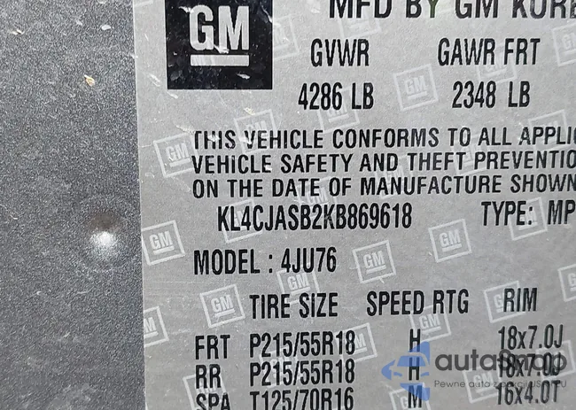 KL4CJASB2KB869618: 42618381