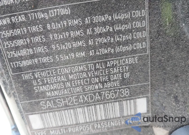 SALSH2E4XDA766738: 42618626