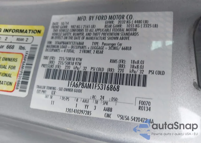 1FA6P8AM1F5316868: 42618687