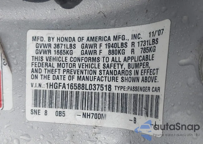 1HGFA16588L037518: 42618719