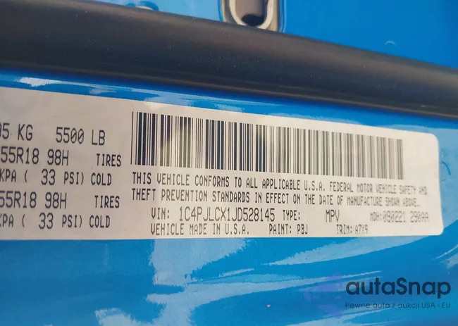 1C4PJLCX1JD528145: 42618916