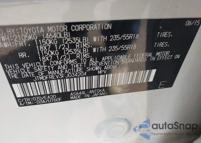 JTMDFREV3FJ034204: 42618375