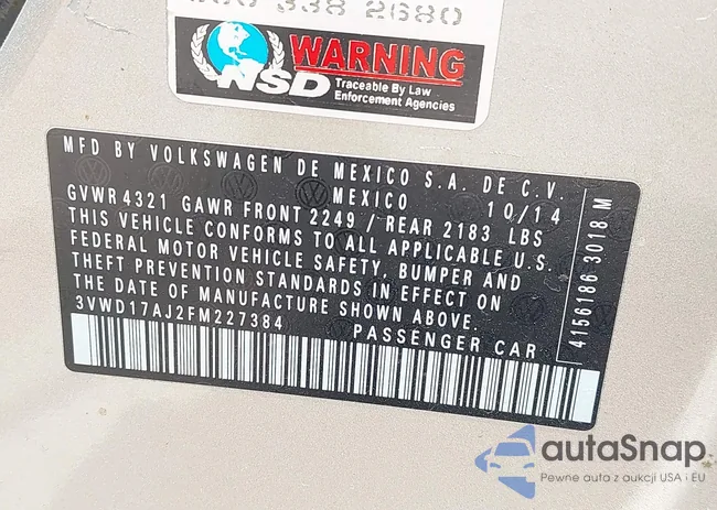 3VWD17AJ2FM227384: 42619393