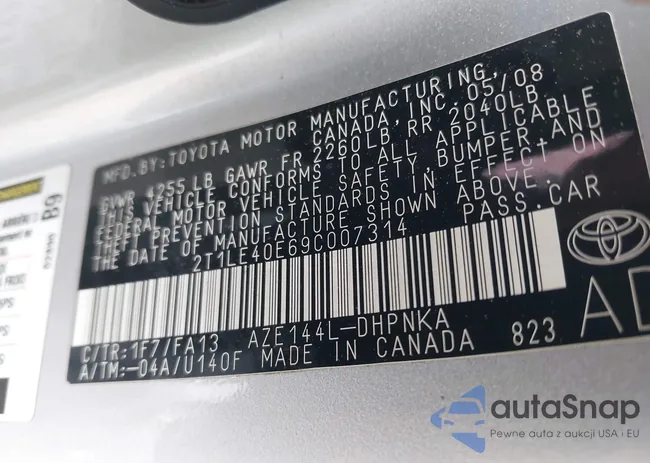 2T1LE40E69C007314: 42619643