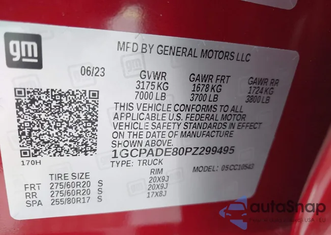 1GCPADE80PZ299495: 42619658