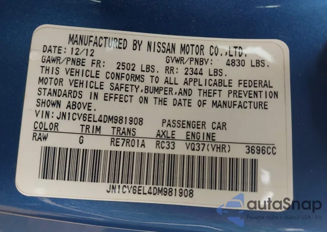 JN1CV6EL4DM981908: 42619904