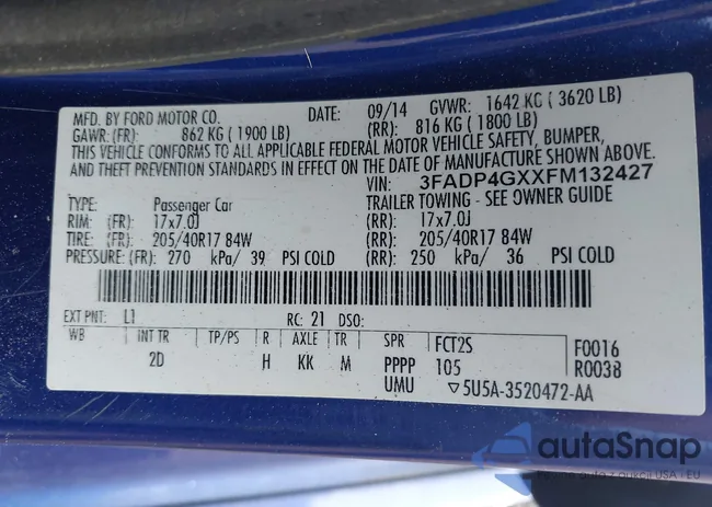 3FADP4GXXFM132427: 42618982