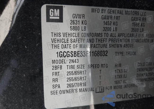 1GCGSBE33F1168032: 42619105