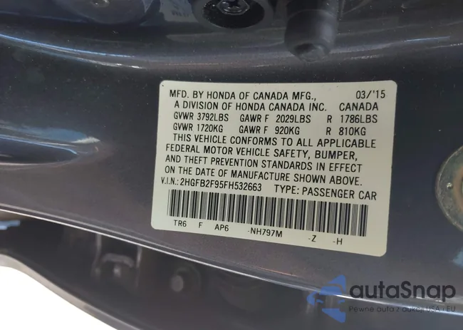 2HGFB2F95FH532663: 42620706