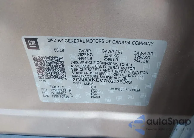 2GNAXKEV7K6126342: 42620766