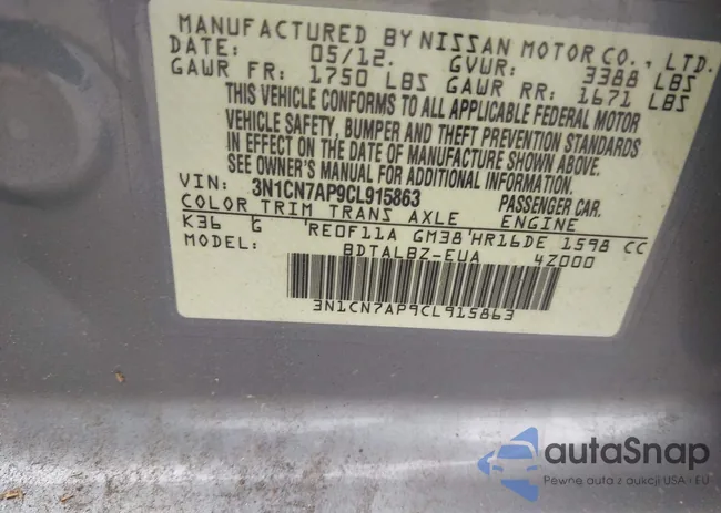 3N1CN7AP9CL915863: 42620821