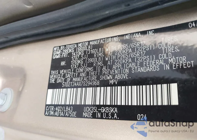 5TDZT34AX7S294968: 42620280