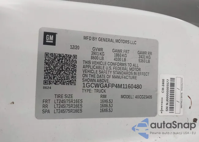 1GCWGAFP4M1160480: 42621437