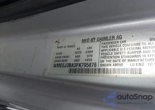 WMEEJ3BA3FK795876: 42621483