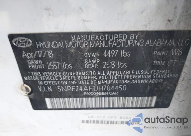 5NPE24AF1JH704450: 42621505