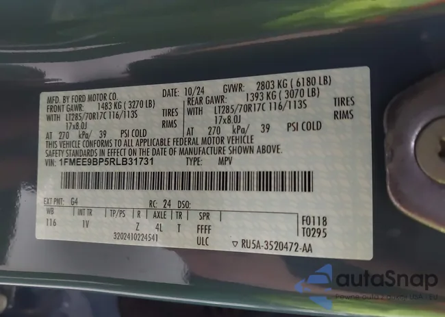 1FMEE9BP5RLB31731: 42621516