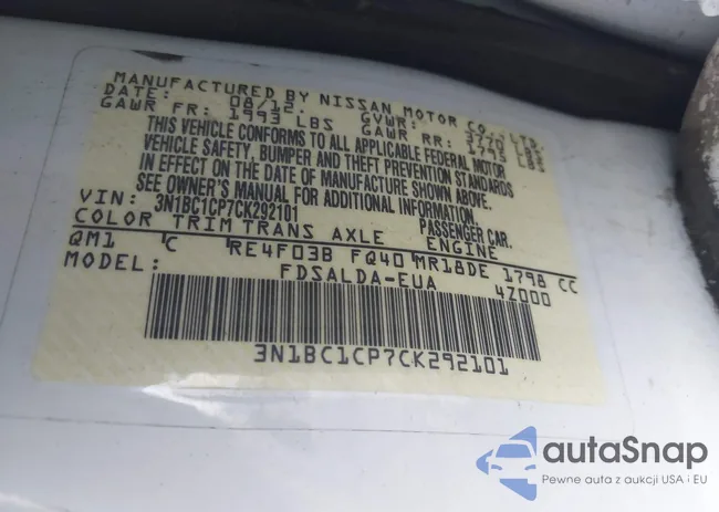 3N1BC1CP7CK292101: 42621544