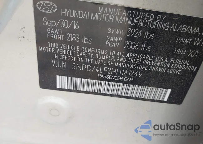 5NPD74LF2HH141249: 42621907