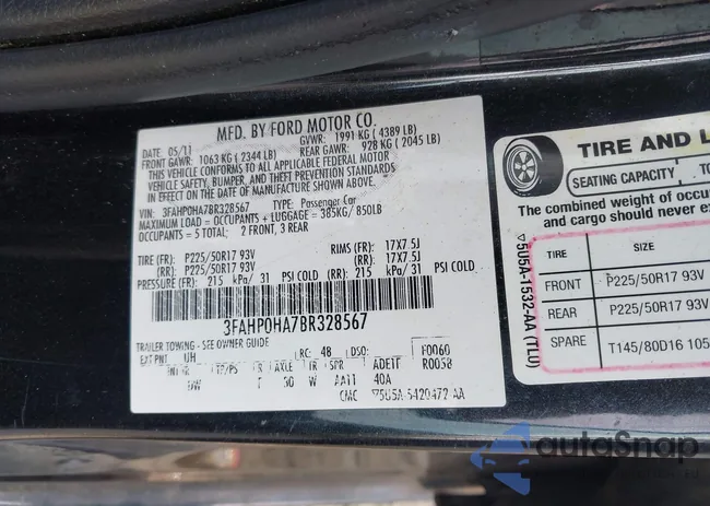 3FAHP0HA7BR328567: 42621102